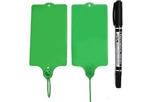 COCOLELE 100 Plastic Shipping Tags Water Proof Labeling Writable Shipping Labels Water Proof Marker Ties Hanging Tagger Storage Lable Tags with One Marker Pen(Green)