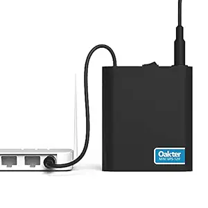 Oakter Mini UPS for 12V WiFi Router Broadband Modem | Backup Upto 4 Hours | WiFi Router UPS Power Backup During Power Cuts | UPS for 12V Router Broadband Modem | Current Surge & Deep Discharge Protection