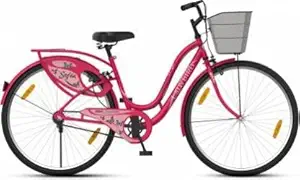 BSA Sofia 26T Single Speed Girls Cycle Basket Carrier Chain Cover Women Bicycle City Bike Pink, Ideal for 13+ Years
