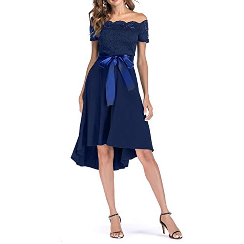 Higlles_Robe Nouvelle Mode Asymétrique à épaules Dénudées, Femmes Dos Nu Irregulieres Robes De Cocktail Formelles Soirées