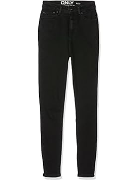 ONLY Damen Jeanshose Onlposh Hw Black Skcrop Dnm Jea Rea Noos