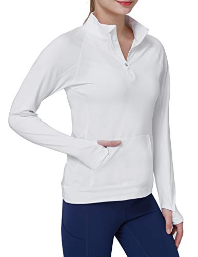 Westkun 1/2 Zipper Sweatshirt Chemises À Manches Longues Piste De Compression Yoga Entraînement De Course Base Layers de Sport Veste Tops Femme
