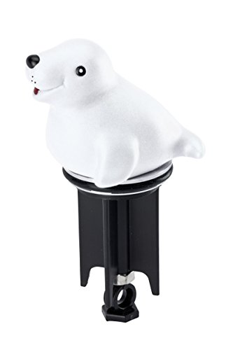 WENKO 21450100 Waschbeckenstöpsel Pluggy® 3D Robbe – Abfluss-Stopfen, für alle handelsüblichen Abflüsse, Kunststoff, 4.6 x 11.2 x 5.8 cm, Weiß - 2