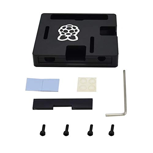 Preisvergleich Produktbild HermosaUKnight Aluminiumgehäuse CNC Ultradünnes Aluminiumgehäuse Schwarz für RPI Raspberry Pi