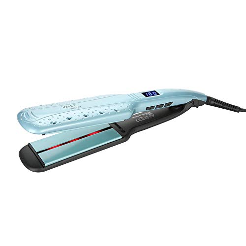 Hair Brush for Hair Straightener Beauty Styling Professional Electric Heated Comb Ergonomics design Tourmaline Ceramic Hair Straightener   3 in 1 design deeply nourishing hair Light Blue 1  