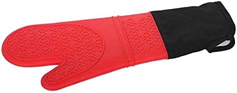 EPINOX Silikon Fırın Eldiveni - Isıya Dayanıklı Eldiven - Yanmaz Eldiven - Yapışmaz - Çift Katman - 42 cm - Kırmızı