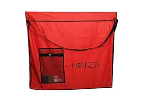 KORNERS Wooden Carrom Coins, Striker, Powder & Red Carrom Cover Combo of Full Size Carrom