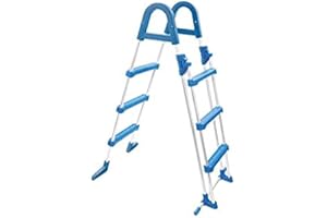 Well2wellness Escalerilla para Piscina Hochbecken Escalera de Seguridad De Tubo de Acero - 3+3 Niveles hasta 95cm Altura (3EXX0176)