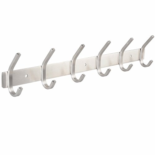 Nehome Garderobenhaken Hakenleiste Kleiderhaken Edelstahl Garderobenleiste 6 Haken Belastbar bis ca. 30kg