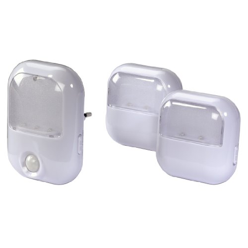 Preisvergleich Produktbild Hama Nachtlicht Follow Me (Orientierungslicht, Bewegungssensor, drei funkgesteuerte Leuchten, integrierter Dämmerungssensor, LED) weiß