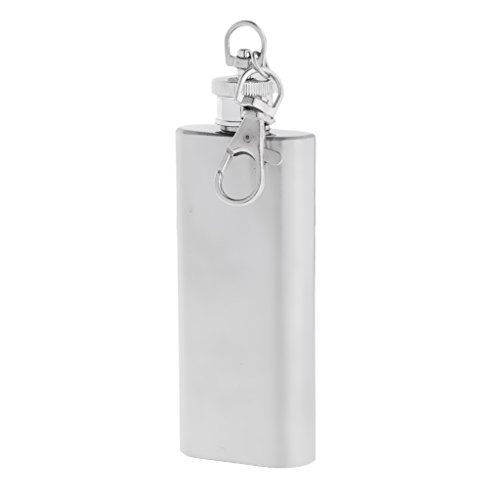 MagiDeal Mini tragbar Flachmann Schlüselanhänger Edelstahl Bar Accessoires Schnapsflasche - 56ml