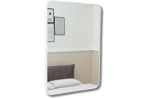 ‎TERRA HOME Terra Home Wandspiegel - Rechteckig, 60x80 cm, Weiß, Modern, Metallrahmen Spiegel - für Flur, Wohnzimmer, Bad oder Garderobe