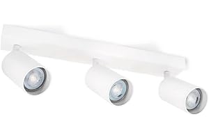 LumenTEC LED Deckenstrahler, Drehbar Deckenlampe, Wandstrahler 3-flammig, Weiss, für GU10 Strahler, SPOTI (Weiss 3-Flammig)