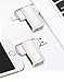 Produktbild L&Z USB Stick 256GB Flash Drives Memory Stick iPhone Stick Flash Laufwerk USB 3.0 Speicherstick kann 360-Grad-Drehung 3in1 USB für iPhone iPad iOS Android Laptop and Computer-Silber