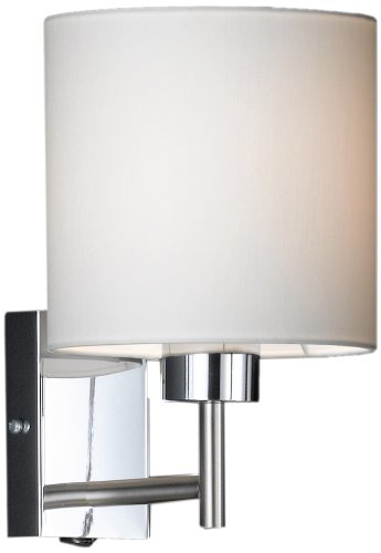 Honsel Leuchten 36161 - Lámpara de pared, color níquel mate/cromo con pantalla blanca