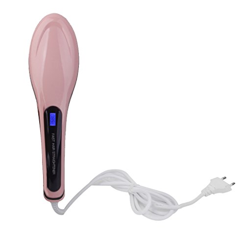 Elektrische Haarglätter mit EU Stecker Adpater Anti Verbrühung – Rosa - 4