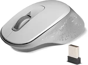 Zebronics Zeb-Kai Wireless Mouse - Bluetooth & 2.4GHz with USB Nano Receiver (Dual Connectivity), Power On/Off Switch, 1500 DPI, 3 Buttons, Silent Clicks, Plug & Play, for PC/Mac/Laptop (White)