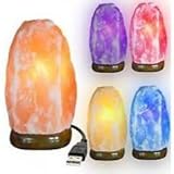 STUNNING USB POWERED DESKTOP HIMALAYAN SALT LAMP WITH COLOUR CHANGING LIGHT