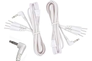 HCW Paire de TENS électrodes Fils de sortie avec 4 connecteurs à broches