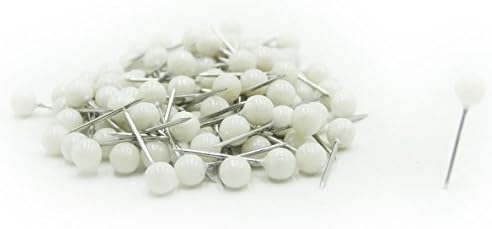 4mm head, 11mm steel needle Map / Notice board Pins-100pcs (white)