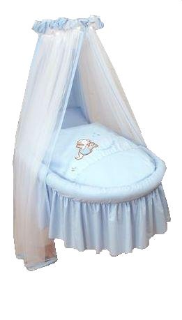 Preisvergleich Produktbild Amigos Stubenwagen Ausstattung Känguru blau mit Applikation inkl. Matratze