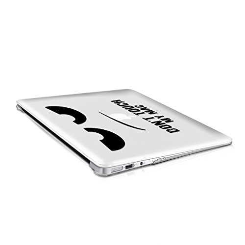 kwmobile Crystal Hülle für Apple MacBook Air 13″ (ab Mitte 2011) Hard Case – dünne durchsichtige transparente Schutzhülle Cover Tasche Don’t touch my Mac Design Schwarz Transparent - 9