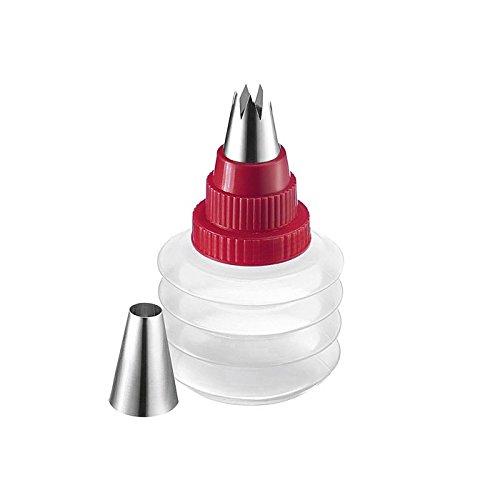 Westmark 31132270 Dekorierflasche Maxi, PP / PE / PS / Edelstahl, rot tranzluzent, 9.7 x 9.7 x 16.7 cm