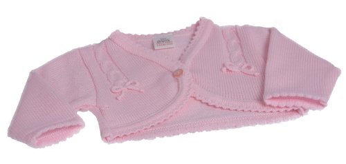 Dandelion Unisex Baby Knitted Bolero Cardigan for 0 - 3 Months Pink