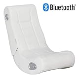 Wohnling Soundchair Chaise Son avec Bluetooth et Haut-parleurs intégrés Gaming |Chaise multimédia Système de Son 2.1-Subwoofer | Livres Audio Jeux vidéo Music | Racing Design Blanc