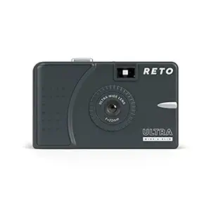 RETO Ultra Wide and Slim 35mm Reusable Film Camera - 22mm Wide Lens, Focus Free, Light Weight, Easy to Use (Charcoal)