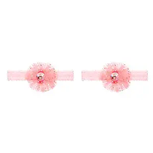 Amazon Brand - Solimo Kids Hair Bands with Unicorn, Light Pink, Pack of 2