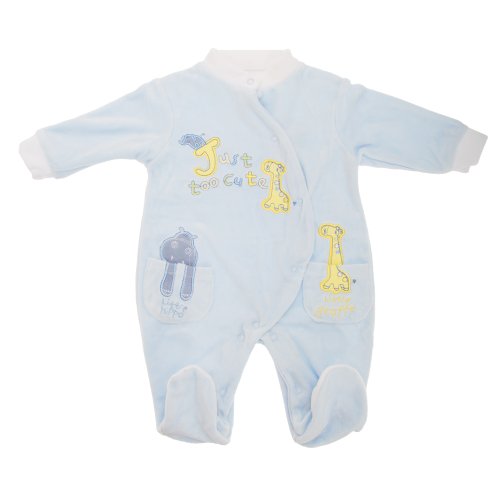 Baby Boys/Girls Just Too Cute Giraffe Sleepsuit (6-9 Months) (Blue)