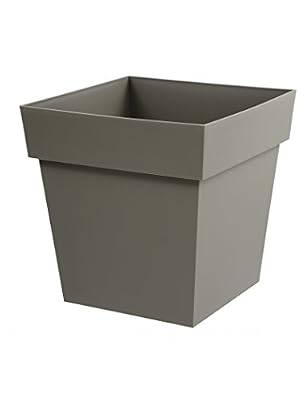 EDA Plastiques Pot carré TOSCANE Taupe 39 x 39 x 39 cm 13627 BR.T SX3