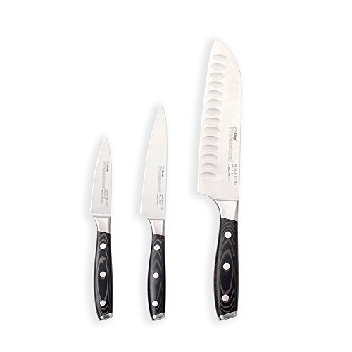 ProCook Professional X50 Messerset, 3-teilig, Gemüsemesser, Universalmesser und Santoku