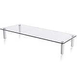 Die Montage ist kinderleicht deleyCON Monitor Stand Untersatz Erhöhung Bildschirmständer 20Kg 4 Füße Monitorständer Glas Ablage Schreibtischaufsatz Laptoptisch TV Display PC Weiß