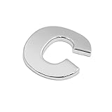 Color: carcasa tono plata sourcing map Adhesivo Decoración 3D Metal Plateado Letra C Carrocería de Coche Emblema Etiqueta