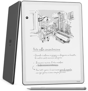 Amazon Kindle Scribe 64 GB (ultimo modello) — Schermo da 11’’, effetto carta stampata, con luce frontale — Più sottile, leggero e veloce — Scrivi nel taccuino integrato, nei documenti e nei libri