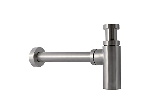 Preisvergleich Produktbild Siphon Sifon Röhrensiphon Syphon Abfluss Waschbecken Geruchsverschluss Gebürstetes Edelstahl R1