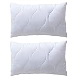 Mack Oreillers Lot de 2 Coussins 30 x 50cm Garnissage Fibre Creuse. Single Poids du Remplissage par Oreiller 200g, Blanc