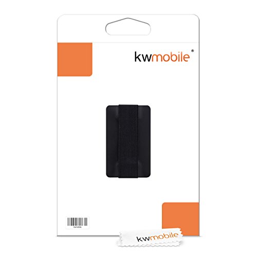 kwmobile Finger-Halterung Slim Smartphone Halter fÃ¼r die Hand, fÃ¼r verbesserte Einhandbedienung - FÃ¼r iPhone 6 Plus, Samsung Galaxy S6, Sony Xperia und mehr in Schwarz