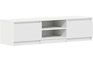 vidaXL Mobile Porta TV Minimalista con 2 Ante 2 Scomparti Aperti Armadietto Credenza Multimediale Bassa Bianco 140x40x35,5 cm in Multistrato