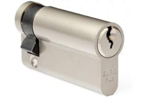FELGNER Demi Cylindre de serrure EURO Plus cylindre profile cylindre securite pour la porte de garage, porte de jardin, boîte à clés | nickele inoxydable galvanise avec 3 cles | 50 mm