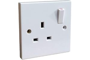Mr. Gadget's Solutions® 13A Single Gang UK Switched Wall Socket (Single Pole) - White