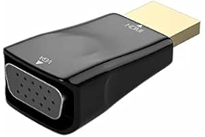 La Brodée HDMI-auf-VGA-Adapter [Stecker auf Buchse], kompatibel mit Desktops, Laptops, Ultrabooks, Chromebook, Monitor, Projektor, HDTV, Roku und mehr (schwarz (1 Stück)