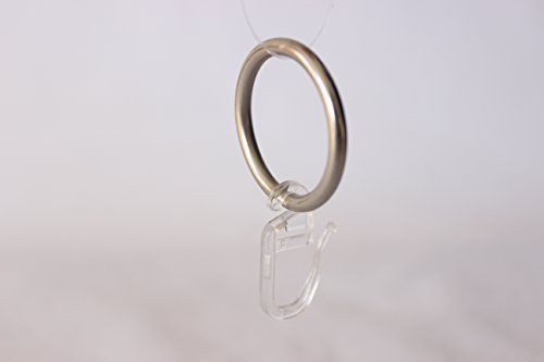 10 Rundringe mit Faltenlegehaken Gardinenringe Vorhangringe edelstahl-optik - 2