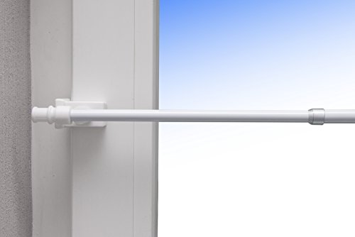 Gardinenstange „Vegas“ Fix-Klick 55-85cm ausziehbar Weiß Klemmstange Spannfix – jetzt mit verbessertem Universalklipp für Fensterdicke 10-27mm - 2