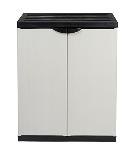 Mittlerer Kunststoffschrank mit spritzwassergeschützter Deckel- & Bodenplatte – extra stabil, leichter Aufbau, optimal für den Innen- & Außeneinsatz - 4