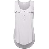 Collar Style: Round Collar EUTUOPU Tank Tops, Women T Shirt V Neck Ladies Big Size Loose Sleeveless Cross Back Chiffon Gym Holiday Vest Top(White BB)