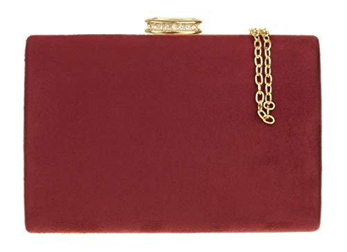 Girly HandBags - Cartera de mano de Material Sintético para mujer rojo granate