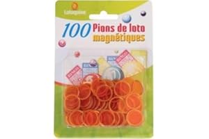 cavernedesjouets Set 100 pions magnétiques de Loto Jaune - Accessoire jetons Bingo - Accessoire Loto